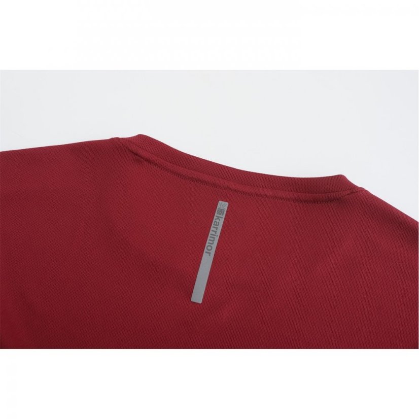 Karrimor Long Sleeve Run T Shirt Mens Maroon Red