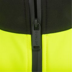 Dunlop Men's Softshell Waterproof Wind-Resistant Reflective Hi-Vis Jacket Yellow/Black