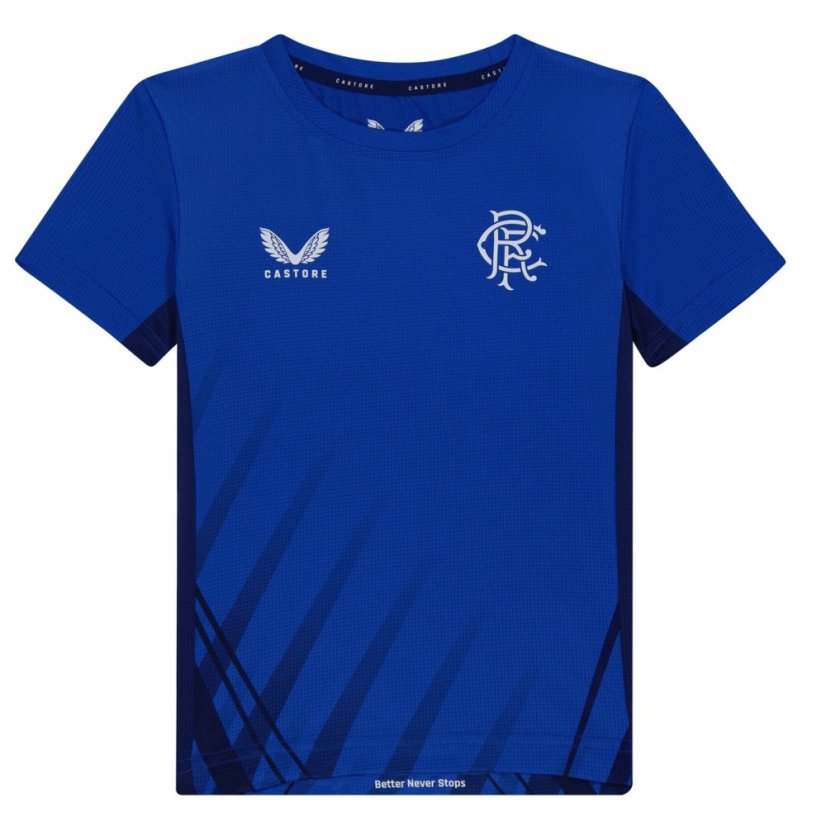 Castore Unisex Kids' Rangers Licensed Short-Sleeve T-Shirt Blue