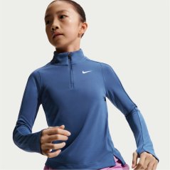Nike Older Girls DRI-FIT Long Sleeve Half Zip Mystic Navy