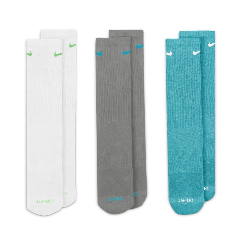 Nike 3 Pack Crew Socks Mens White