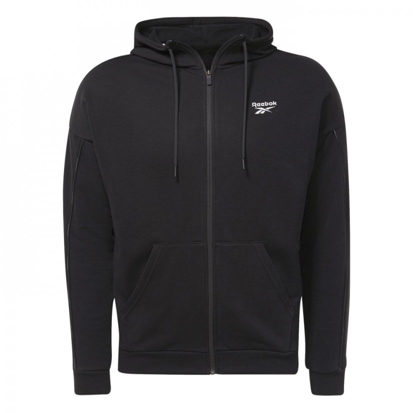 Reebok Workout Ready Piping Zip-Up Sweatshirt Mens Hoody Black