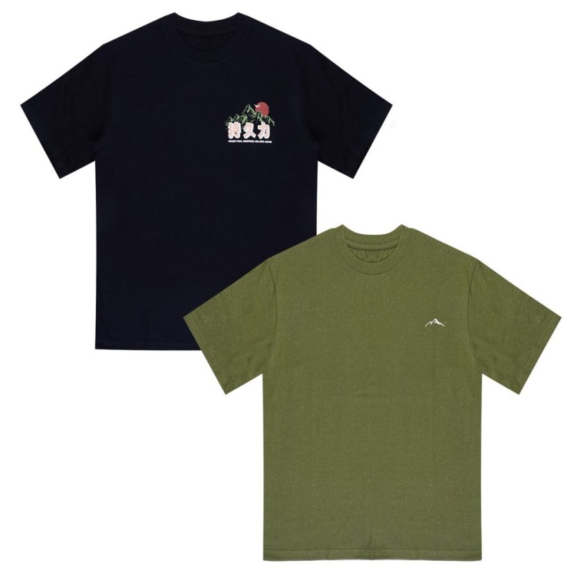 Firetrap Kids' Japan Pack Regular Fit T-Shirt Black/Green