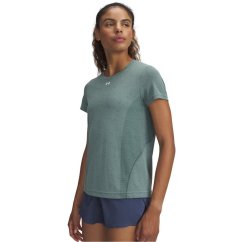 Under Armour Women's Vanish Seamless Short-Sleeve Performance Gym Top Green/White
