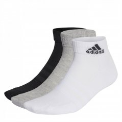 adidas Cushioned Sportswear Ankle Socks 3 Pair Juniors MegGreyHtr