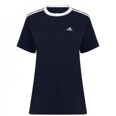 adidas 3 Stripe T-Shirt Navy/White