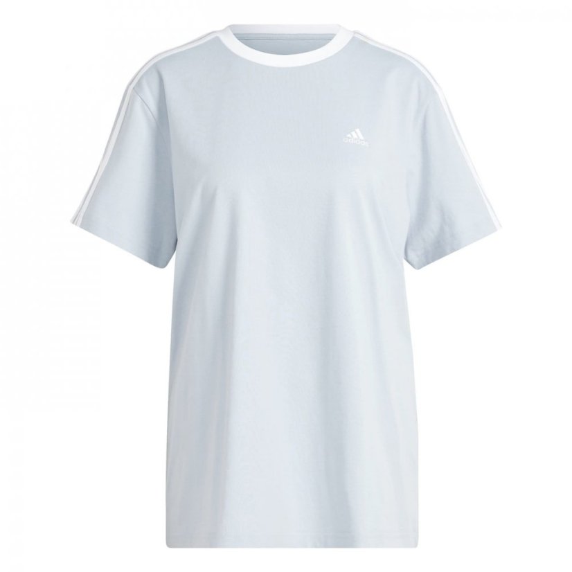 adidas 3 Stripe T-Shirt Wonder Blue - Veľkosť: L (16-18)