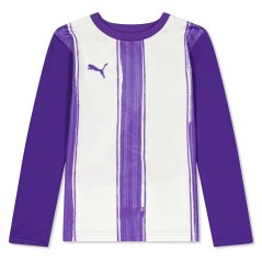 Puma Striped Ls Shirt Juniors Purple