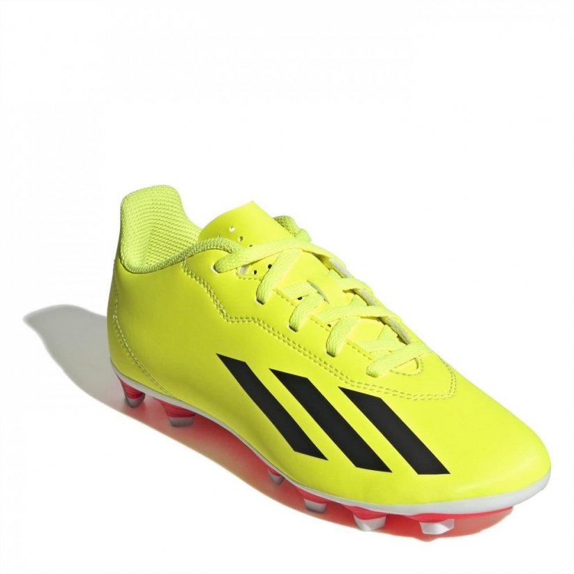 adidas X Crazyfast Club Childrens Flexible Firm Ground Football Boots Yellow/Blk/Wht