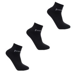 Everlast 3 Pack Trainer Socks Mens Black