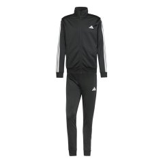 adidas Basic 3 - Stripes Tricot Tracksuit Black