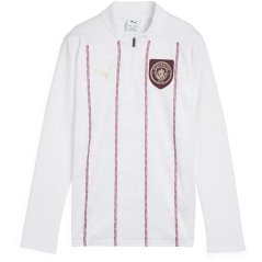 Puma Manchester City Pre Match 1/4 Zip Drill Top Juniors White/Jasper