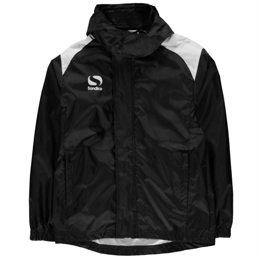 Sondico Unisex Kids Rain Jacket Waterproof Lightweight Rain Anorak Black
