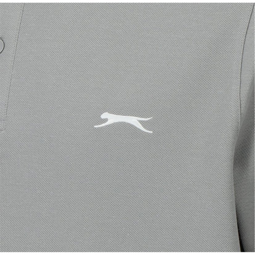 Slazenger Plain pánske polo tričko Light Grey