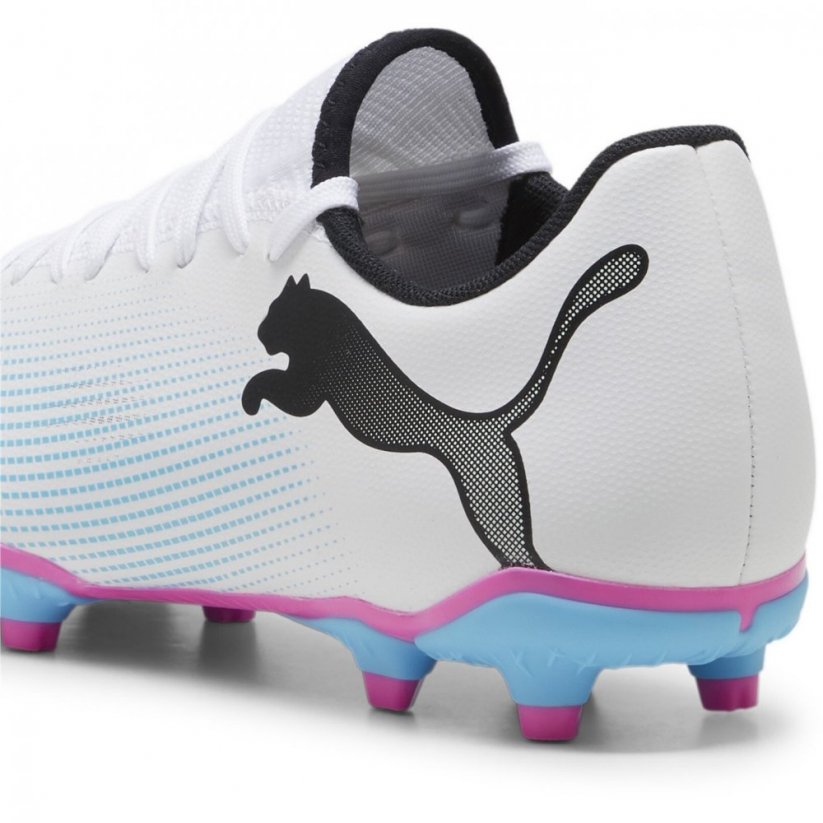 Puma Future 7 Play Firm Ground Football Boots White/Blk/Pink