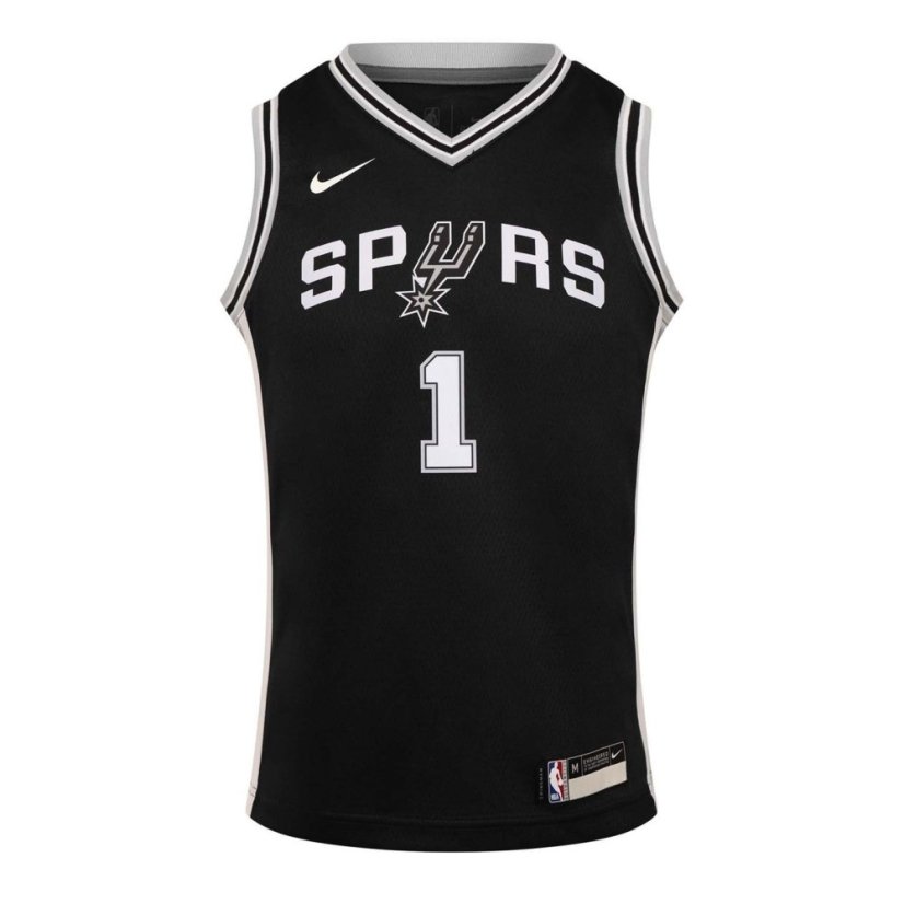Nike San Antonio Spurs Wembanyama #1 Jersey Black