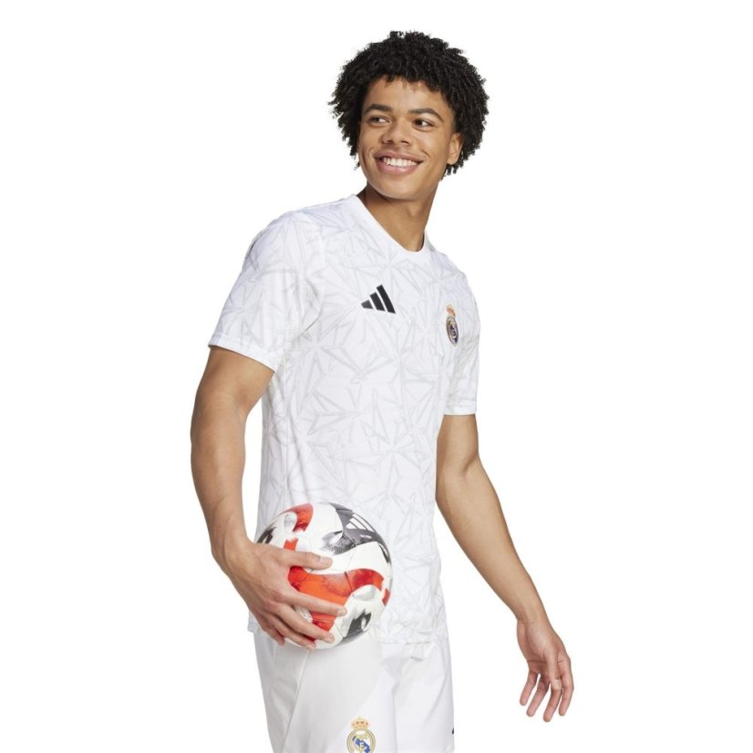 adidas Real Madrid Pre Match Shirt 2024 2025 Adults White