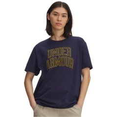 Under Armour Women's Varsity Oversized T-Shirt Navy/Gold