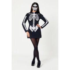 Character Halloween Skeleton Tunic Dress Black