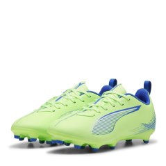 Puma Kids PUMA Ultra 5 Play Firm Ground Football Boots Green/Wht/Blue