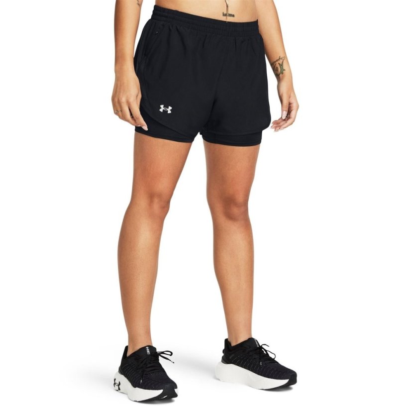 Under Armour Womens Fly By Performance Running Shorts Black/Reflectiv