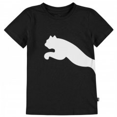 Puma Big Cat QT T Shirt Junior Boys Black/White