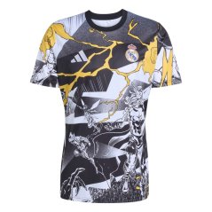 adidas Mens Real Madrid x Marvel Short Sleeve T-Shirt 2025 2026 White/Black