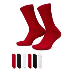 Air Jordan Unisex Crew Basketball Socks 6 Pack Gym Red(Black