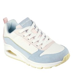 Skechers Women's Suede Classic Low-Top Trainers Light Blue/Pink