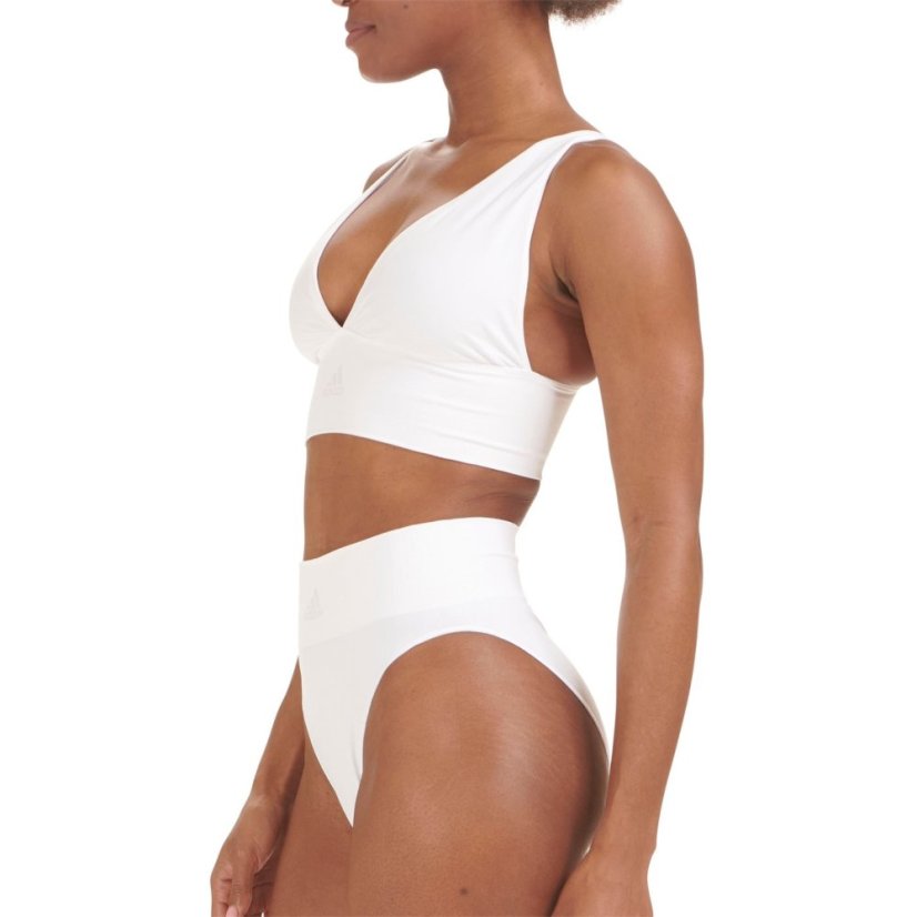 adidas Sport Active Seamless Micro Stretch Long Line Plunge Bra White