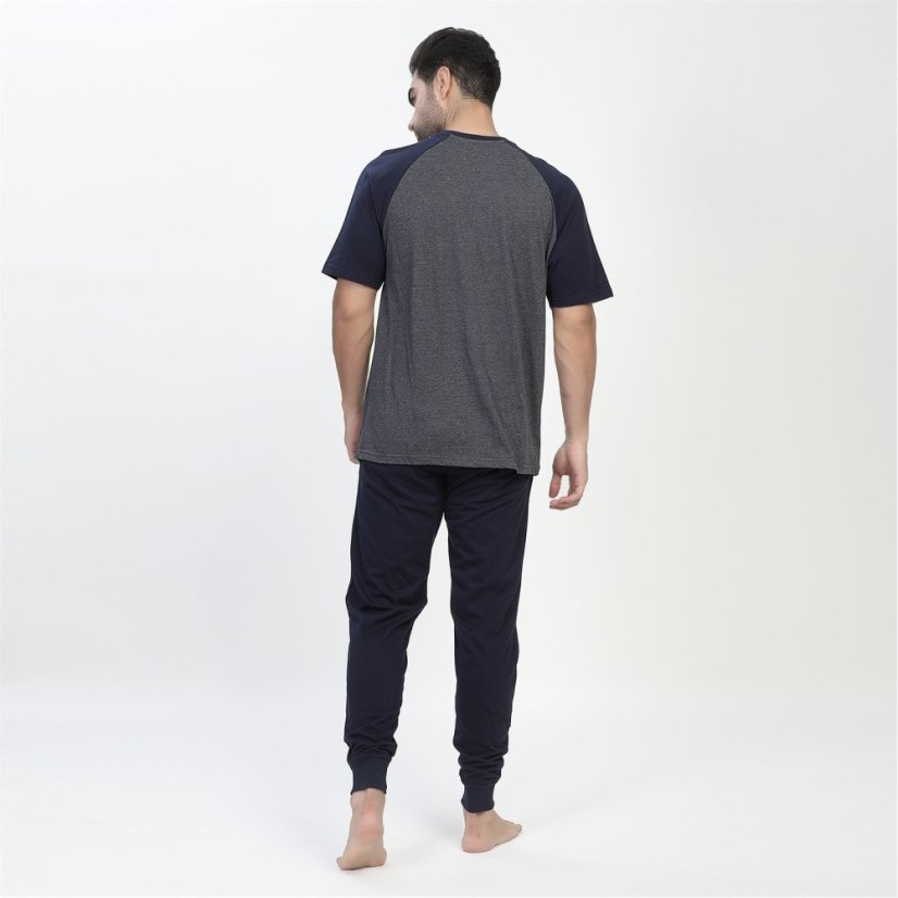 Howick Plain Raglan Pyjama Set Navy/Charcoal