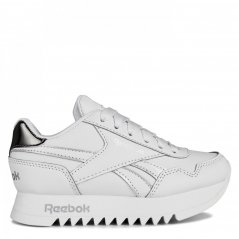 Reebok Royal Classic Jog 3 Platform Shoes Low-Top Trainers Girls White/Silver