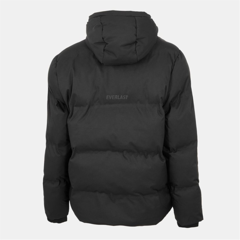Everlast Men's Water Resistant Windproof Hooded Short Puffer Jacket Black