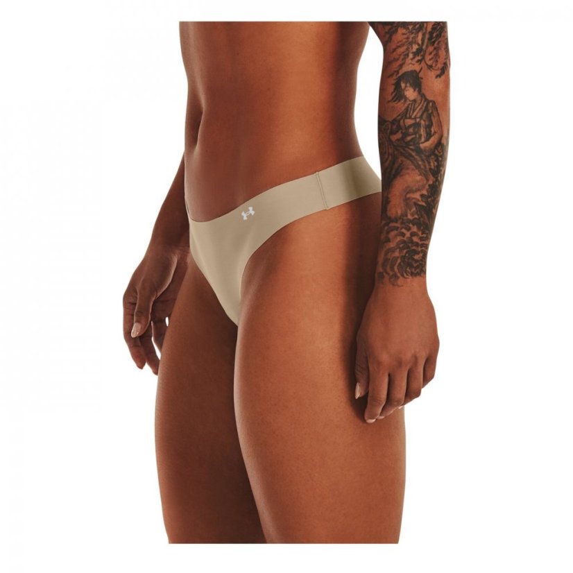 Under Armour 3 Pack Thongs Womens Beige