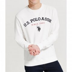 US Polo Assn Applique Crew Sweatshirt White