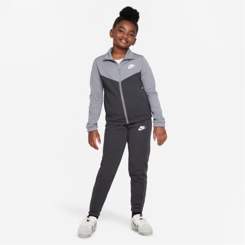 Nike NSW Poly Tracksuit Juniors Grey/Smoke