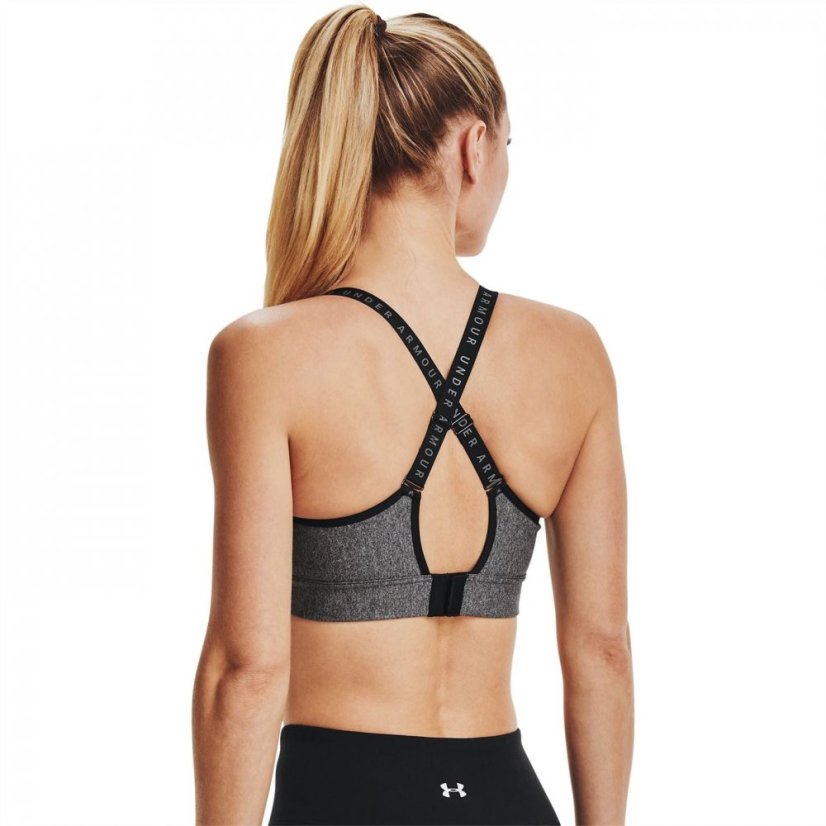 Under Armour Armour Infinity Mid Heather Cover Sports Bra Charcoal/Black