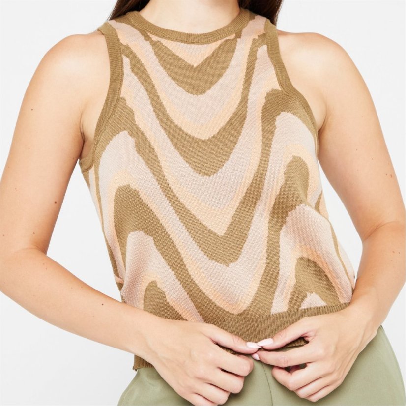 Daisy Street Daisy Street Knit Vest Womens Brown Wave