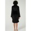 Linea Plain Fleece Dressing Gown Black