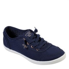 Skechers Womens Bobs B Cute Canvas Trainers Navy
