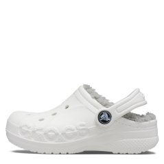 Crocs Kids' Baya Lined Mule Slippers White