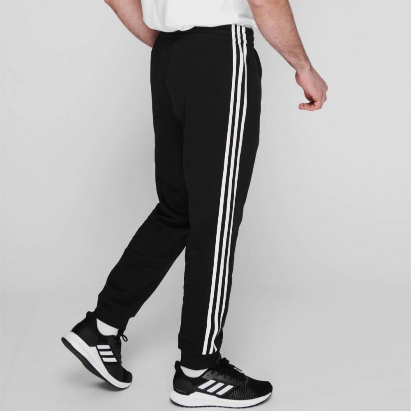 adidas Essentials Fleece Tapered Cuff 3-Stripes Joggers M Black/White