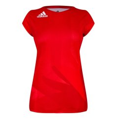 adidas Women's Short-Sleeve Performance Gym Top Red