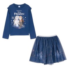 Character Girls Frozen Frill Sleeve Top & Tulle Skirt Set Navy