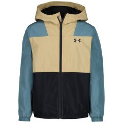 Under Armour Kids' Windbreaker Water-Repellent Windproof Hooded Long Sleeve Rain Anorak Jasper Blue