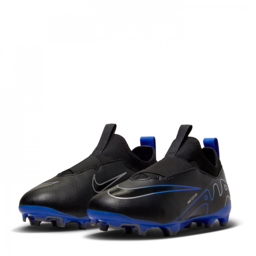 Nike Mercurial Vapour 15 Academy Junior Firm Ground Football Boots Black/Chrome
