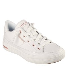 Skechers Womens Arch Fit Arcade Low-Top Trainers White/Rose Gold