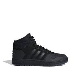 adidas Hoops 2.0 Mid Shoes Womens Basketball Trainers Mens core black