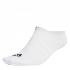 adidas Thin and Light No Show 3 Pack Socks Mens White/Black