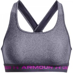 Under Armour Armour Medium Support Crossback Bra Womens Purple/Grey